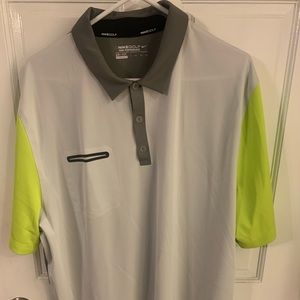 Nike Golf Dri-Fit Polo-Gray/Yellow/Black